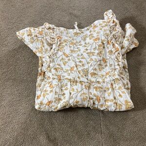 Jessica Simpson White and Mustard Floral One-Piece